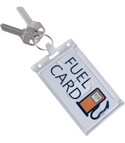 Rigid Fuel Card Holder with Key Ring - Clear Hard Plastic Card